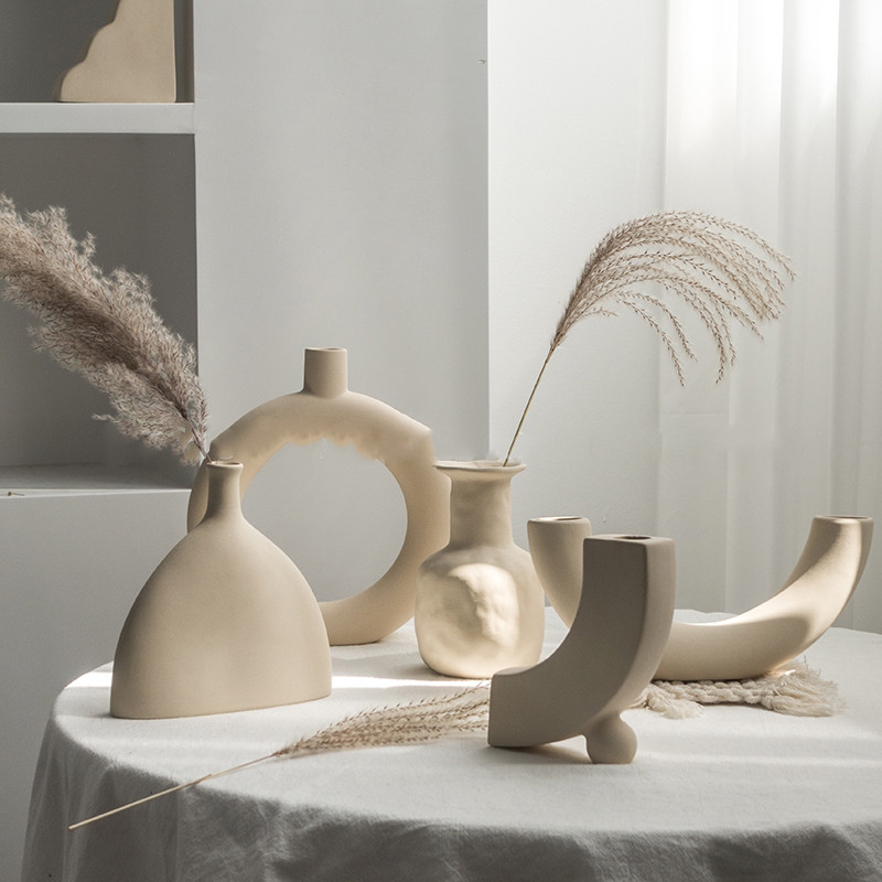 Simplicity Ceramic Vase, shown in a room